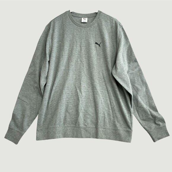 NEW Puma Men's XL Textured Crewneck Sweatshirt Gray Cotton Blend - Picture 2 of 11